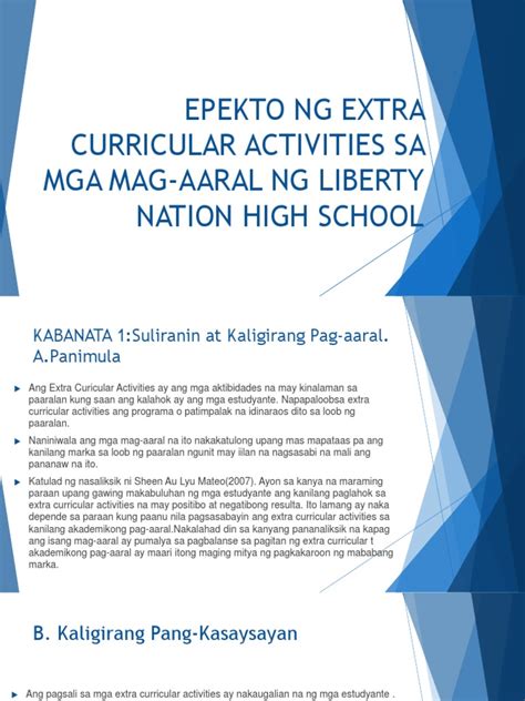 epekto ng ekstra kurikular na gawain sa mga mag aaral|Epekto ng Extracurricular na Gawain sa P .